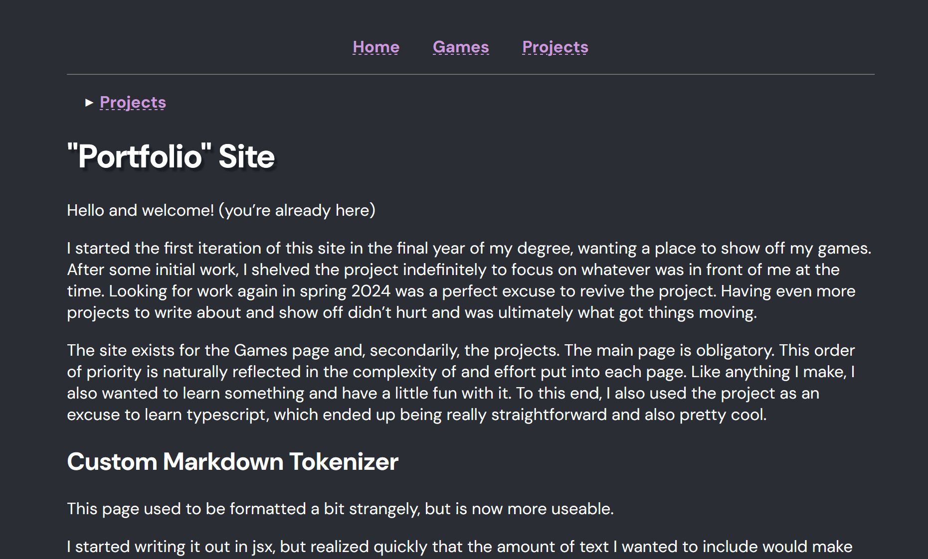 Scrrenshot of an updated, distinct project webpage